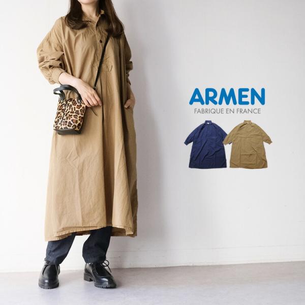 アーメン ARMEN 40s POPLIN OVER DYE WORK GATHERED SHIRT...