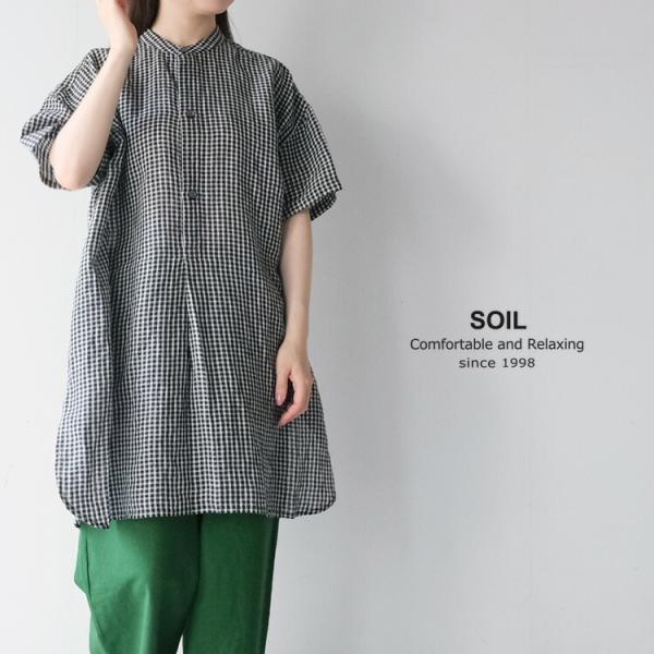 ソイル SOIL リネン チェック チュニック INSL25213 60s LINEN CHECK ...