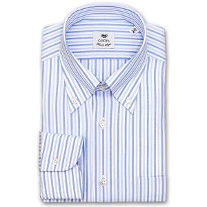 ワイシャツ Yシャツ メンズ 長袖 | CHOYA Classic Style | ブルートーンストライプ ボタンダウンシャツ｜choyashirts