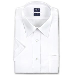ワイシャツ メンズ 半袖 | CHOYA SHIRT FACTORY スリムフィット | 白 ホワイト 形態安定加工 ブロード レギュラーカラーシャツ おしゃれ｜choyashirts