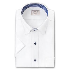 LORDSON by CHOYA メンズ半袖スリムフィット 形態安定ワイシャツ CON421-201 ホワイト