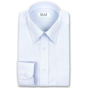ワイシャツ Yシャツ メンズ 長袖 | ELLE HOMME | 形態安定加工 ブルーヘリンボーン レギュラーカラーシャツ｜choyashirts