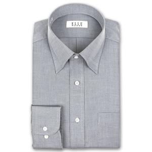 ワイシャツ Yシャツ メンズ 長袖 | ELLE HOMME | 形態安定加工 グレーシャンブレー オックスフォード スナップダウンシャツ