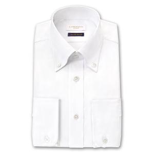 LORDSON Crest 長袖 ワイシャツ メンズ 形態安定加工 スリムフィット ホワイト ロイヤルオックスフォード ボタンダウン 綿：100%｜choyashirts