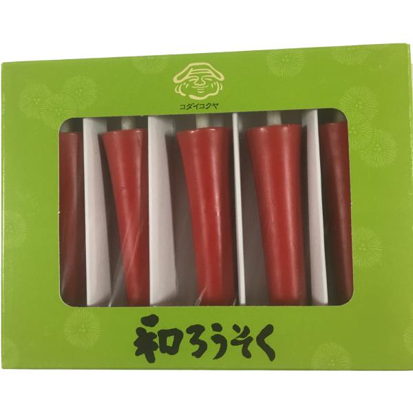 朱ろうそく 朱イカリ型 和ろうそく1.5号 5本入 配送方法日時指定可能も有 赤い蝋燭 ローソク 和...