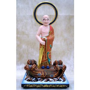 韋駄天 8寸 彩色仕上げ 木彫 仏像 彫刻 木材 : 仏像・仏具専商の