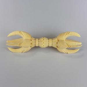 五鈷杵 木製 白木彫 長さ 約13cm 普及品 仏具 お守り 仏具 密教法具