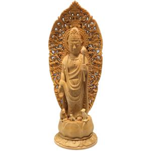 #観音菩薩像 仏像 彫刻/高さ約66.5cm 重量約6kg 時代物 黄楊材観音菩薩 観音菩薩像 木製 木彫 : 仏像・仏具専商の彫一 Yahoo