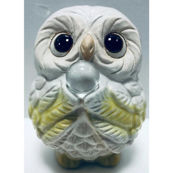 フクロウ 置物 陶器 福運び 宝珠 ふくろう 玄関 風水