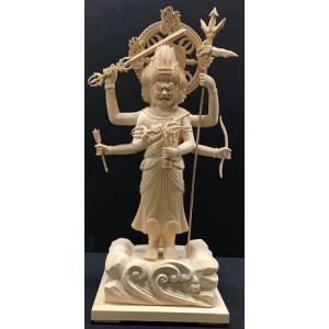 決算大特価中　仏像★ヒバ材 三宝荒神像6寸★全高 約35cm 仏像☆ヒバ材 三宝荒神像6.0寸☆全高 約35cm | お仏壇・お墓の三界堂