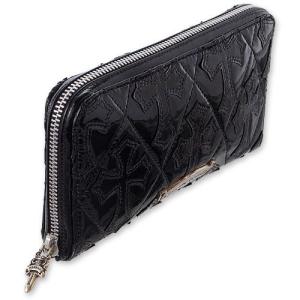 【CHROME HEARTS　クロムハーツ　Wallet　ウォレット　財布】REC Fジップウォレット/パテントレザーセメタリークロスキルト/#2【送料無料】｜chrono925