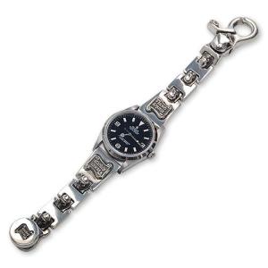 STANLEY GUESS(スタンリーゲス)：Plain H-Link/Skull Connectors Logo Watch Band(プレーンH-リンク/スカルコネクターロゴウォッチバンド)｜chrono925