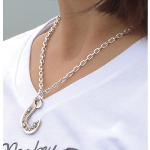 925シルバーネックレス　4面カットアズキチェーン　50センチ　フィッシングモンキー/FISHING...