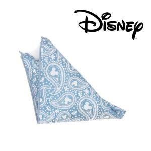 ポケットチーフ Mickey Mouse Paisley Teal Pocket Square ディズニー ミッキーマウス ペイズリー DN-MTP-PS ブルー｜chronoworldjapan