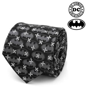 ネクタイ メンズ 紳士 シルク DC Batman Cross Black Silk Men's Tie バットマン DC クロス ブラック ロゴ ブラック DC-BM-CB-TR【PP2023】｜chronoworldjapan