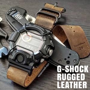 G-SHOCK Gショック ラギッド レザーベルト 【引き通し】 20mm22mm24mmSILVER PVD BLACK JaysandKays｜chronoworldjapan