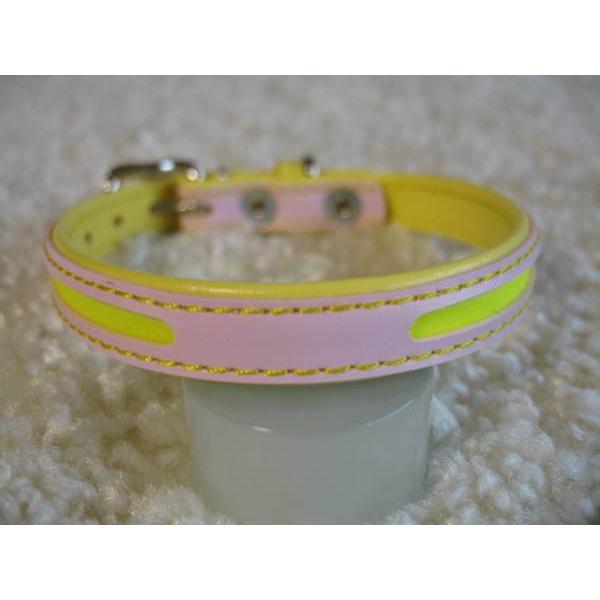 首輪（ベルト式）＃12L-No.28  フラッシュカラー・イエロー