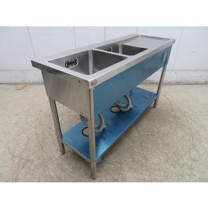 H1216◆マルゼン◆ステンレス製水切台付2槽...の詳細画像4