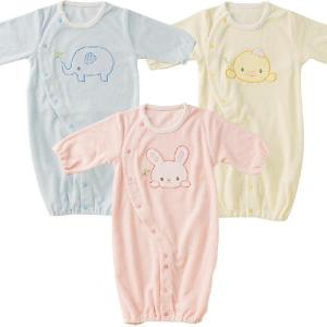 ベビー服 赤ちゃん 服 ベビー ツーウェイオール 男の子 女の子 新生児　生まれたてBABYへ新生児ドレス＆カバーオール・パイル【うさぎ/ゾウ/ひよこ】