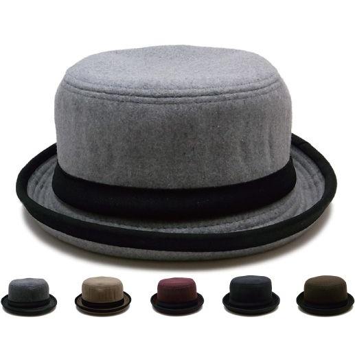 ウール ポークパイハット シンプル 無地 バケハ