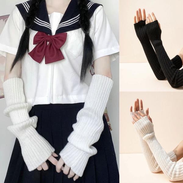 アームカバー フィンガーレス ロング グローブ ニット アームウォーマー ルーズ くしゅくしゅ トレ...