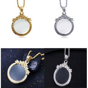 桜 小花 フラワー 花 クリスタル ストーン お洒落 ルーペペンダント 便利 ルーペ エレガント 上品