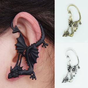 ピアス レディース メンズ ドラゴン 竜 龍 片耳用 アンティーク 龍神 個性的 ユニセックス アクセサリー シルバー ヴィンテージ ブラック ブロンズ