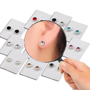 ピアス マグネット フェイク ノンホール 磁石 ストーン シンプル きらきら アクセサリー マグネットピアス 簡単 挟むだけ カラバリ豊富 かわいい