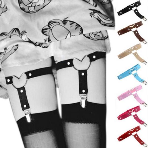 ガーターベルト コスプレ セット 2個セット ランジェリー レザー  レディース 衣装 ハートリング...