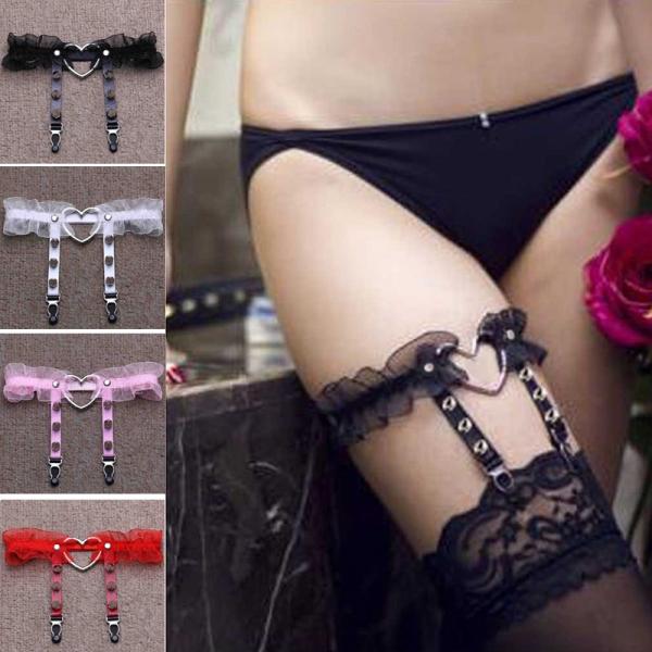 ガーターベルト セット 2個セット ハートリング付 レース スタッド レザー 衣装 セクシー V系 ...