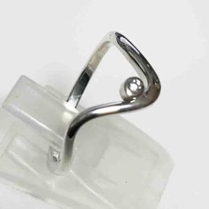 リング 指輪 S925 シルバー 925 スターリングシルバー 波型 CZ ジルコニア CZダイヤ アクセサリー シンプル 細身 レディース