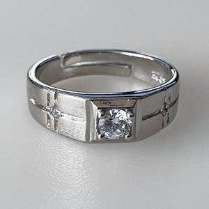 リング レディース クロス 十字架 1粒 キュービックジルコニア シルバー リング 指輪 アクセサリー