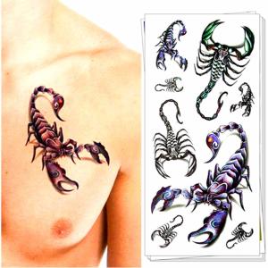 タトゥー シール 3D さそり 蠍 サソリ スコーピオン 防水 ボディシール TATOO 入れ墨 刺青 転写 防水 オマケ付