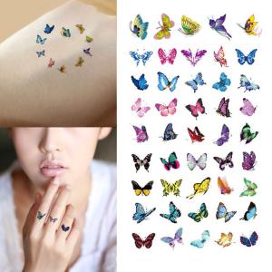 タトゥーシール 蝶々 蝶 バタフライ アゲハ カラフル シール 刺青 隠す タトゥー 防水 入れ墨 ボディシール デカール リアル オマケ付