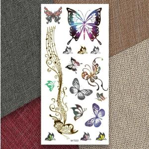 タトゥーシール 蝶 ゴールド リアル 本物 バタフライ BUTTERFLY メタリック 入れ墨 刺青 ボディアート タトゥー シール 防水 オマケ付