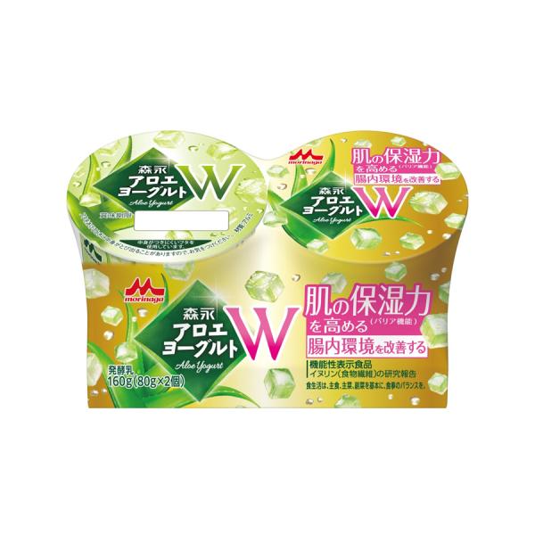 森永乳業 アロエヨーグルトW2P(80g×2) 　12個  機能性表示食品