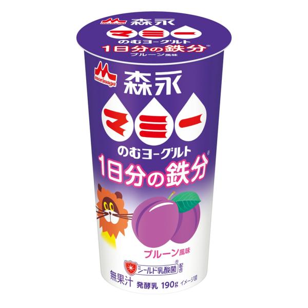 森永乳業 森永マミーのむヨーグルト 1日分の鉄分プルーン風味 190g 12本