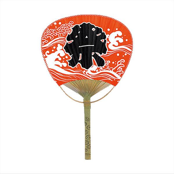 竹骨祭り団扇[うちわ](100本)　赤
