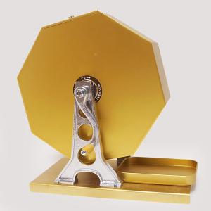 1000球用 木製ガラポン ハッピー抽選器 国産 [受皿付(赤もうせん付