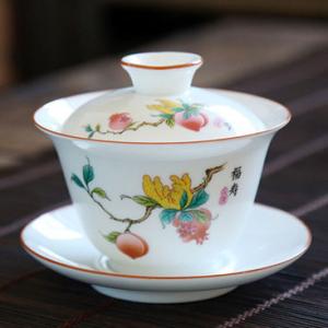 中国茶器・青花磁器 蓋碗(蓮)100ml（満水160ml） : 天香茶行・Yahoo店