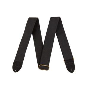 フェンダー Fender Cotton Leather Strap Black ギターストラップ｜chuya-online