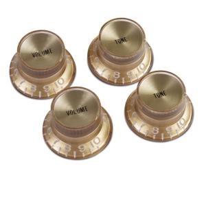 ギブソン Gibson PRMK-030 Top Hat Style Knobs Gold W/ Gold Metal Insert ノブ｜chuya-online チューヤオンライン