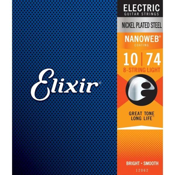 エリクサー ELIXIR 12062 NANOWEB 8-String Light 10-74 8弦...