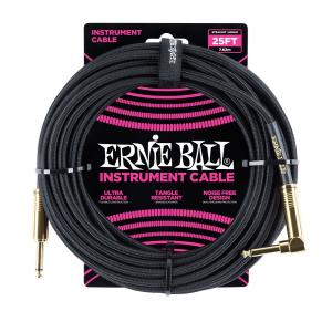 アーニーボール ERNIE BALL ＃6058 25ft Braided Cables Black ギターケーブルの商品画像