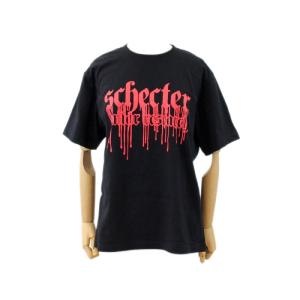 SCHECTER シェクター 垂れ文字赤ロゴ 半袖 Tシャツ Black Sサイズ｜chuya-online