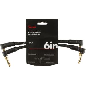 パッチケーブル 15cm LL 2本セット フェンダー Fender Deluxe Series Instrument Cables 2 Pack LL 6" Black Tweed