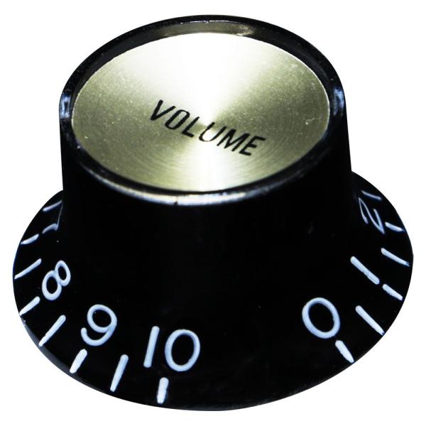 スカッド ギターパーツ ノブ KB-130VG ブラック ゴールドキャップ ミリサイズ ボリューム ...