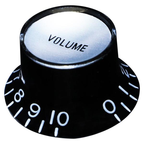 スカッド ギターパーツ ノブ KB-130VI ブラック シルバーキャップ インチサイズ ボリューム...