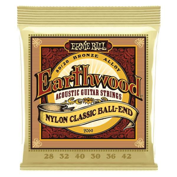 アーニーボール ERNIE BALL 2069 Earthwood Folk Nylon, Clea...