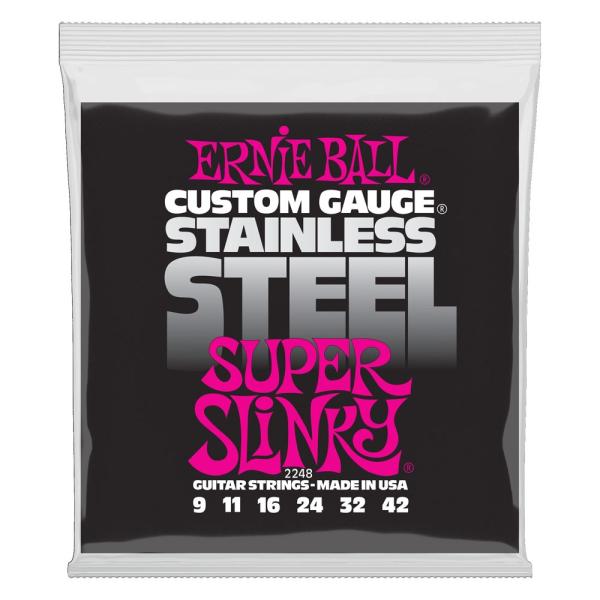 アーニーボール ERNIE BALL 2248 Super Slinky Stainless Ste...